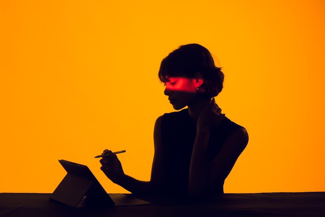 Woman looking at iPad